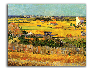 Винсент Ван Гог. Урожай в Ла Кро, и Монмажор на заднем плане (репродукция)